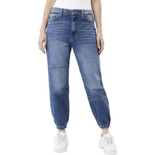 KanCan Womens Blue High Rise Faded Denim Jogger Jeans 5 fB[X