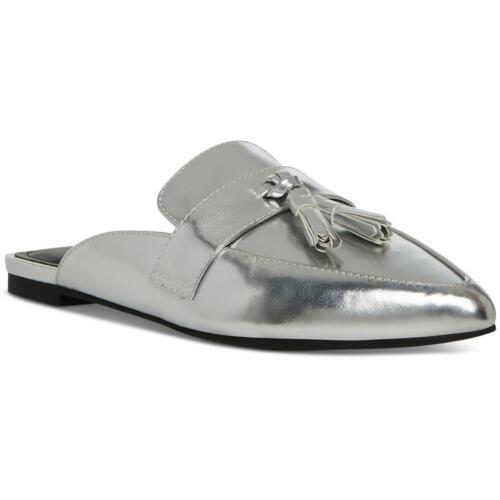 メデン Madden Girl Womens Preppie Silver Metallic Mules 8.5 Medium (B M) レディース