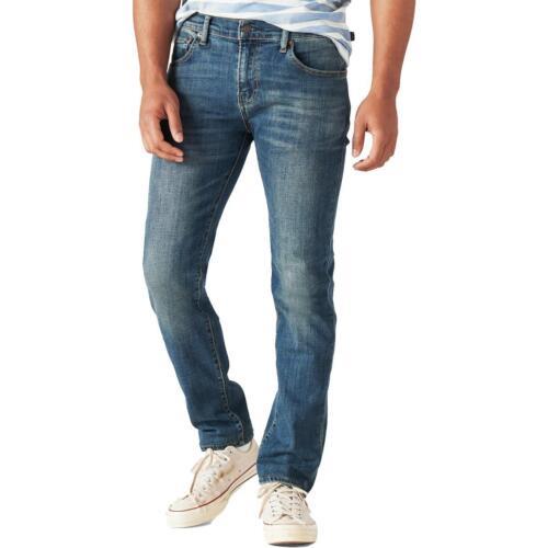 ラッキー Lucky Mens 110 Blue Denim Stretch Coolmax(C) Mid-Rise Slim Jeans 38/30 メンズ