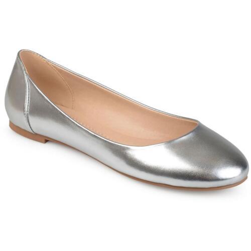 ジュルネ コレクション Journee Collection Womens Silver Slip On Ballet Flats 8.5 Medium (B M) レディース