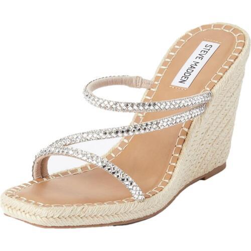 メデン Steve Madden Womens Incharge Silver Wedge Sandals 8.5 Medium (B M) レディース