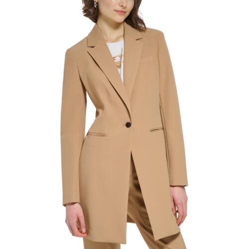カルバンクライン Calvin Klein Womens Woven Work Wear One-Button Blazer Jacket Petites レディース