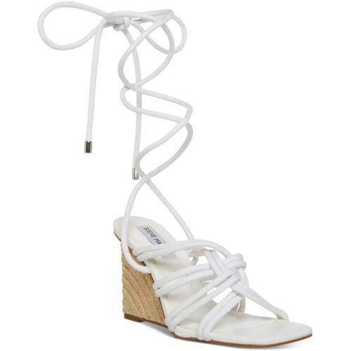 スティーブマデン メデン Steve Madden Womens IDOLIZED White Wedge Heels Shoes 8 Medium (B M) レディース