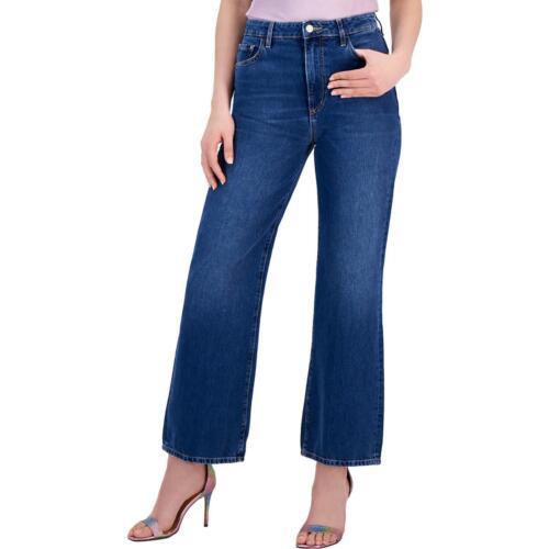 ゲス Guess Womens Mid Rise Medium Wash Denim Wide Leg Jeans レディース