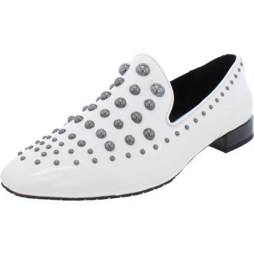 Donald J. Pliner Womens White Smoking Loafers Shoes 8.5 Medium (B M) レディース