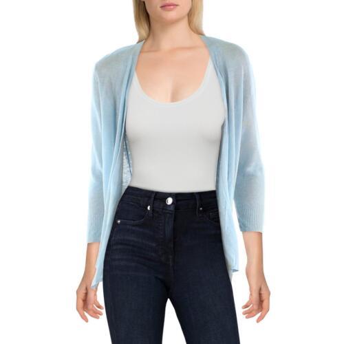 jbN][ Nic + Zoe Womens Blue Open Front Cropped Cardigan Sweater Top S fB[X