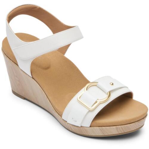 ロックポート ロックポート Rockport Womens Briah II Leather Ankle Dressy Wedge Sandals Shoes レディース