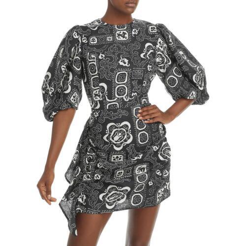 Rhode Womens PIA Black-Ivory Graphic Short Daytime Mini Dress 2 レディース