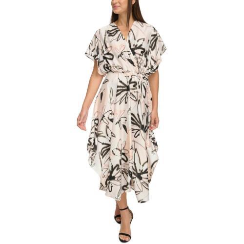 ダナ キャラン Donna Karan Womens Belted Midi Summer Wrap Dress レディース