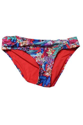 KennethCole Kenneth Cole Red Multi Tropical Tendencies Printed Side-Tab Bikini Bottom XL レディース