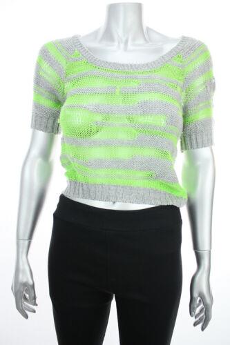 OHMG! Ohmg! New Green Striped Short-Sleeve Sweater M fB[X