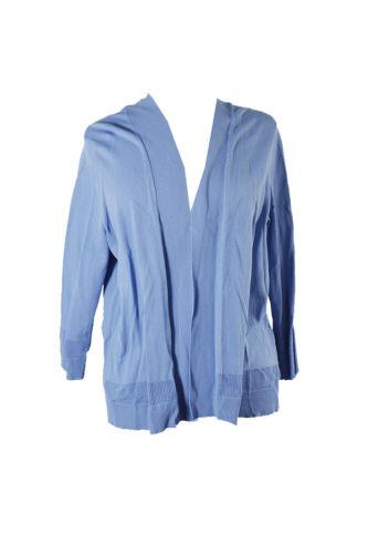 CharterClub Charter Club Smokey Sky Blue Open-Front Cardigan L fB[X