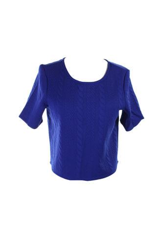 BarIII Bar III Plus Size New Sapphire Elbow-Sleeve Embossed Cropped Top XL レディース