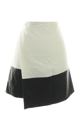 VinceCamuto Vince Camuto New Vanilla Pleather-Panel Wrap Skirt 12 fB[X