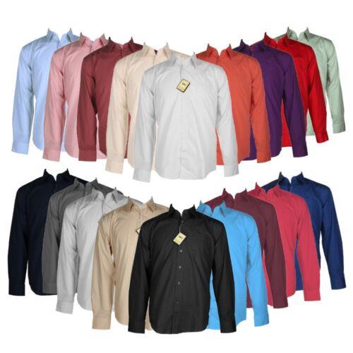 DBFL Men's Dress Shirt Classic Long Sleeve Regular Fit Front Pocket Dress Shirt 
