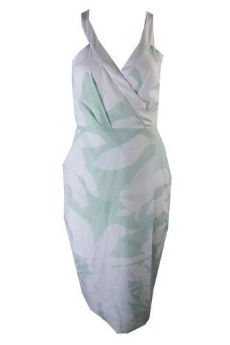 BCBG Bcbgeneration Aqua White Sleeveless Printed Halter-Neckline Midi Dress 2 レディース