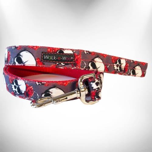 WalkeWoo Ltd Tattoo Dog Leads Day of the Dead THIN Lead 5/8 width- 5' length ˥å