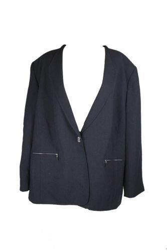 タハリ Tahari Navy Zip Pocket Twist Lock Blazer 24W レディース