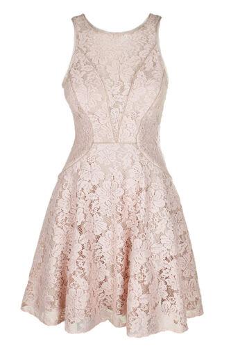 Xscape Pink Sleeveless Lace Fit & Flare Dress 4 レディース