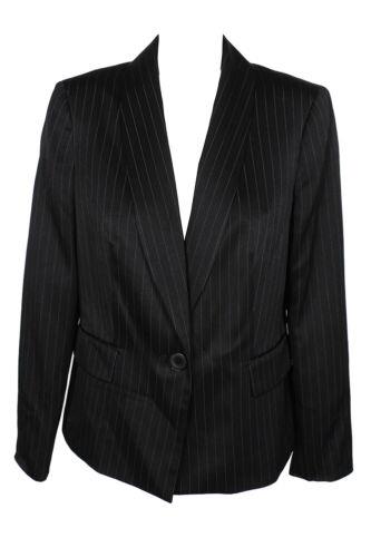 LeSuit Le Suit Black Bali Blue Pinstripe Blazer 12 レディース