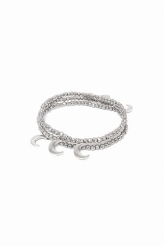 楽天サンガA Blonde and Her Bag Silver Moon Beaded Stretch Charm Bracelet ユニセックス