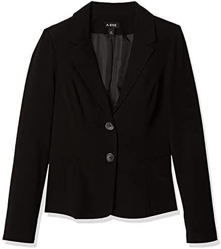 A. Byer Juniors Long Sleeve Button Welt Jacket Black Size Large レディース