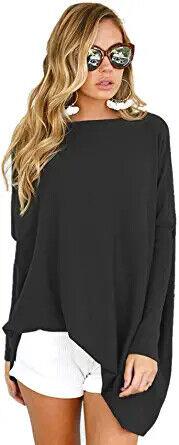 LETSRUNWILD Womens Tunic Tops for Leggings Oversized Shirts Casual Batwing Long レディース