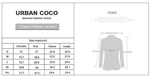 Urban CoCo Womens Office Blazer Jacket Open Front (2XL Dark Green) レディース
