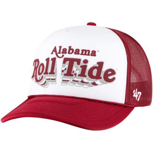 楽天サンガフォーセヴン Men's '47 White/Crimson Alabama Crimson Tide Article Foam Front Trucker Hat メンズ