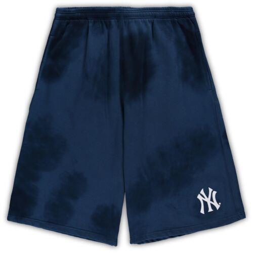 楽天サンガProfile Men's Navy New York Yankees Big & Tall Tye Dye Fleece Shorts メンズ