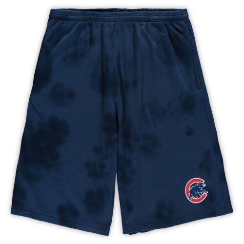 楽天サンガProfile Men's Navy Chicago Cubs Big & Tall Tye Dye Fleece Shorts メンズ