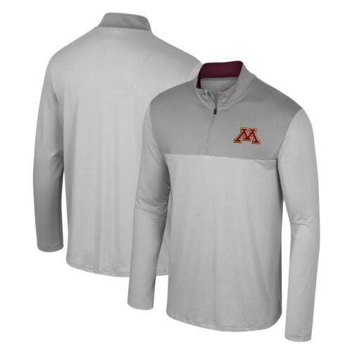 コロセウム Men's Colosseum Gray Minnesota Golden Gophers Tuck Quarter-Zip Top メンズ