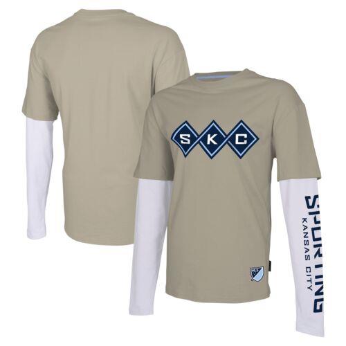 Men's Stadium Essentials Tan Sporting Kansas City Status Long Sleeve T-Shirt メンズ