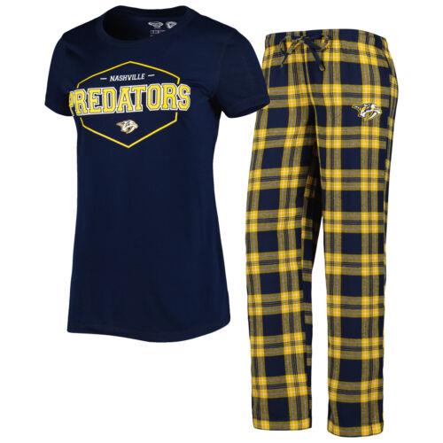 Concepts Sport コンセプト スポーツ スポーツ用品 スポーツチームグッズ Women's Concepts Sport Navy/Gold Nashville Predators Badge T-Shirt & Pants Sleep カラー:Navy■ご注文の際は、必ずご確認ください。※こちらの商品は海外からのお取り寄せ商品となりますので、ご入金確認後、商品お届けまで3から5週間程度お時間を頂いております。※高額商品(3万円以上)は、代引きでの発送をお受けできません。※ご注文後にお客様へ「注文確認のメール」をお送りいたします。それ以降のキャンセル、サイズ交換、返品はできませんので、あらかじめご了承願います。また、ご注文をいただいてからの発注となる為、メーカー在庫切れ等により商品がご用意できない場合がございます。その際には早急にキャンセル、ご返金いたします。※海外輸入の為、遅延が発生する場合や出荷段階での付属品の箱つぶれ、細かい傷や汚れ等が発生する場合がございます。※商品ページのサイズ表は海外サイズを日本サイズに換算した一般的なサイズとなりメーカー・商品によってはサイズが異なる場合もございます。サイズ表は参考としてご活用ください。Concepts Sport コンセプト スポーツ スポーツ用品 スポーツチームグッズ Women's Concepts Sport Navy/Gold Nashville Predators Badge T-Shirt & Pants Sleep カラー:Navy