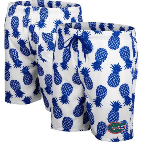  Men's Colosseum White/Royal Florida Gators Pineapple Swim Shorts...