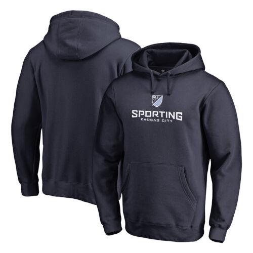 Men's Fanatics Navy Sporting Kansas City Shielded Pullover Hoodie メンズ