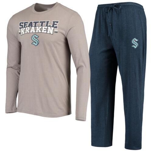 󥻥ץ ݡ Men's Concepts Sport Gray/Deep Sea Blue Seattle Kraken Meter Long Sleeve T-Shirt 