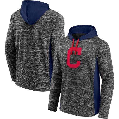 Men's Fanatics Gray/Navy Cleveland Indians Instant Replay Colorblock Pullover メンズ