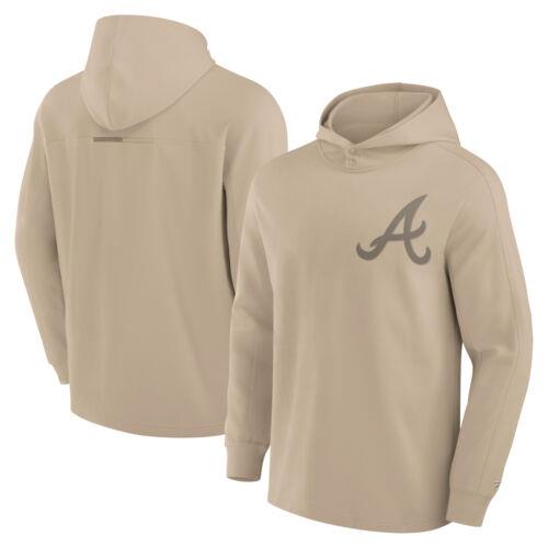 Men's Fanatics Signature Khaki Atlanta Braves Elements Lightweight Fleece Hoodie メンズ