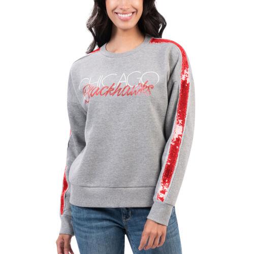 ジースリー Women's G-III 4Her by Carl Banks Gray Chicago Blackhawks Penalty Box Pullover レディース