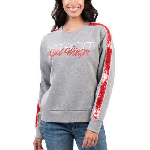 ジースリー Women's G-III 4Her by Carl Banks Gray Detroit Red Wings Penalty Box Pullover レディース