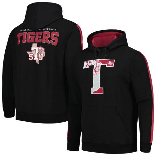 FISLL Men 039 s Black Texas Southern Tigers Striped Oversized Print Pullover Hoodie メンズ