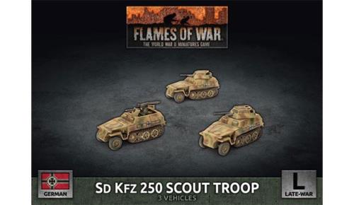 Battlefront Miniatures Sd Kfz 250 Scout Troop German Late War Flames of War NEW