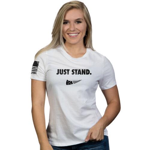 ライン Nine Line Apparel Women's Just Stand Relaxed Fit T-Shirt - 2XL - White レディース