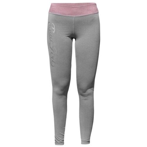 Bad Girl Logo Long Fitness Tights - Medium - Charcoal Marl/Pink Marl fB[X