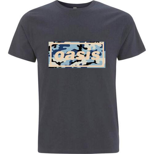 Oasis-Liam Gallagher オアシス Oasis - Camo Logo - Navy Blue t-shirt メンズ