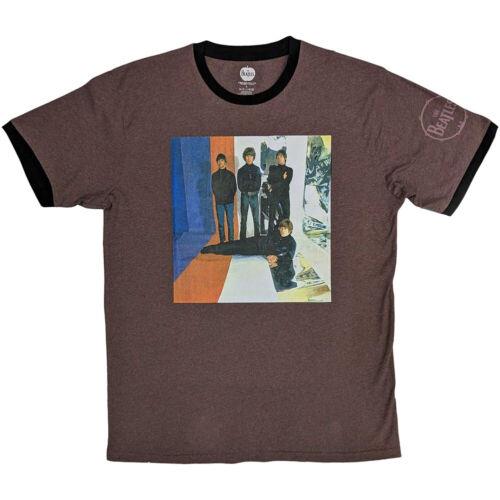 The Beatles-Rubber Soul- ソウル The Beatles - Stripes - Maroon Red Ringer t-shirt メンズ