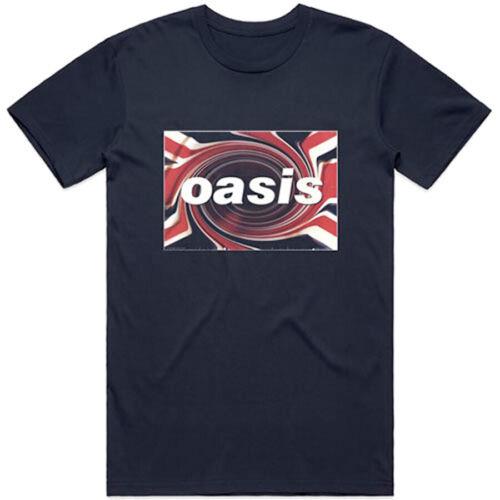 Oasis-Liam Gallagher オアシス Oasis-Union Jack-Navy Blue t-shirt メンズ