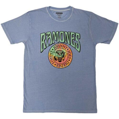 Ramones - Crest Psych - Light Blue Pigment Wash t-shirt メンズ