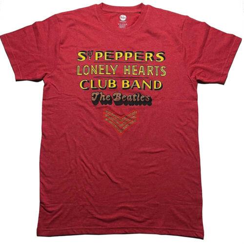 The Beatles - Sgt Pepper Stacked - Embellished Red t-shirt メンズ